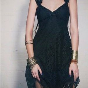 Free people black lace party dress